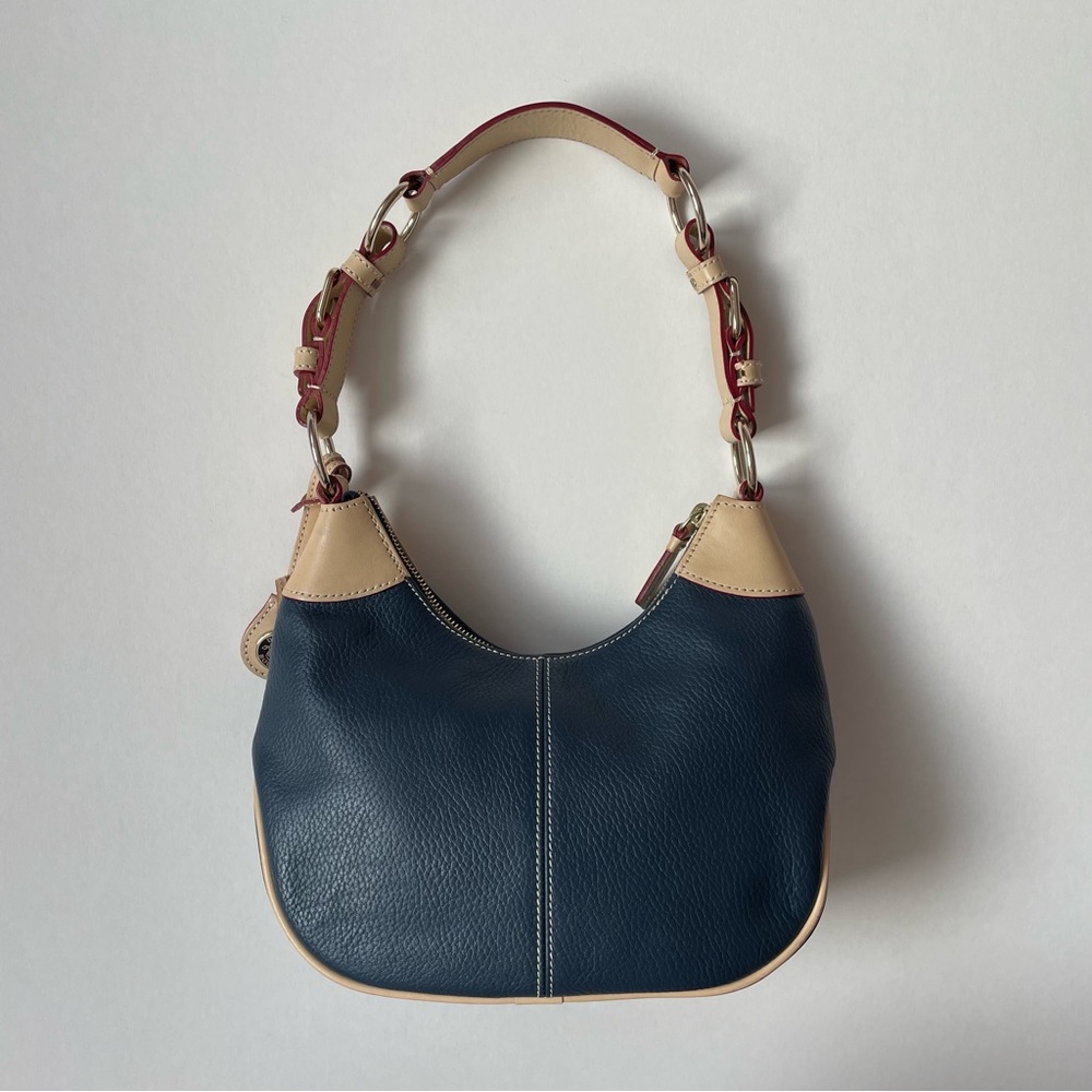 Dooney & Bourke Navy and Tan Shoulder Bag